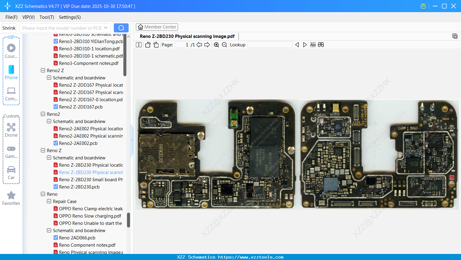 OPPO Reno Z-2BD230 Physical Scanning Image